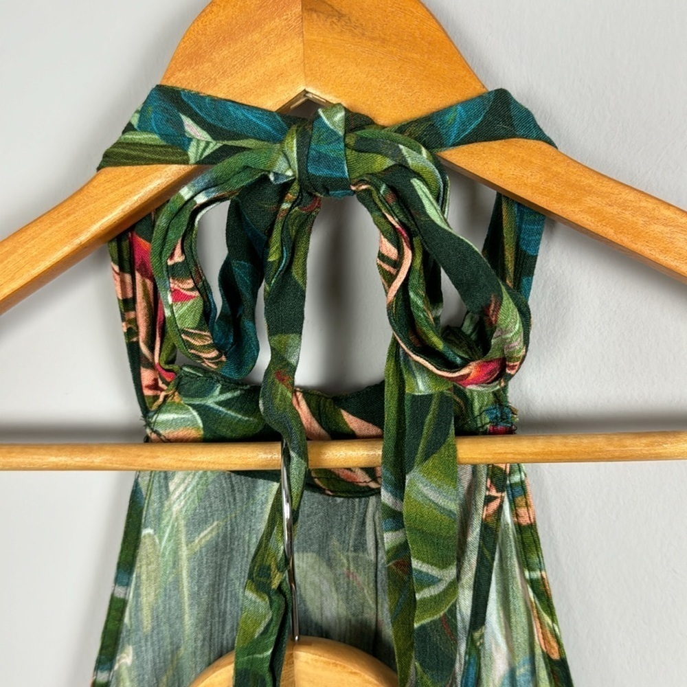 Farm Rio For Anthropologie Foliage Jungle Cutout Cover Up Maxi Dress. Size XL. - Picture 8 of 12